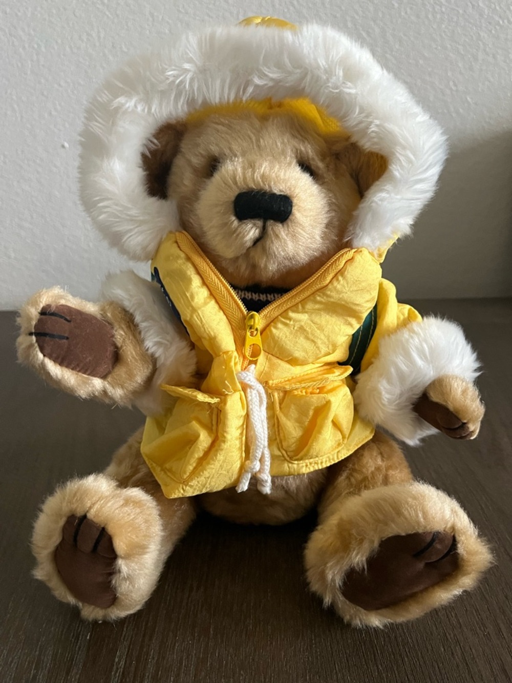 Iceberg Augie Plush Talking Arctic Teddy Bear in Yellow Hooded Parka